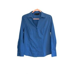 New York & Company NWT Blue Button-Front Blouse Size XL
